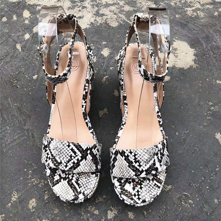 [ORDER] giày sandal đế xuồng họa tiết rắn xuất khẩu mẫu mới 2021