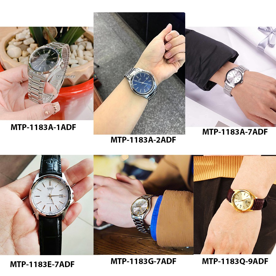 Đồng hồ nam dây da Casio chính hãng Anh Khuê MTP-1183 (7 màu sắc) MTP-1183A, MTP-1183E, MTP-1183G, MTP-1183Q