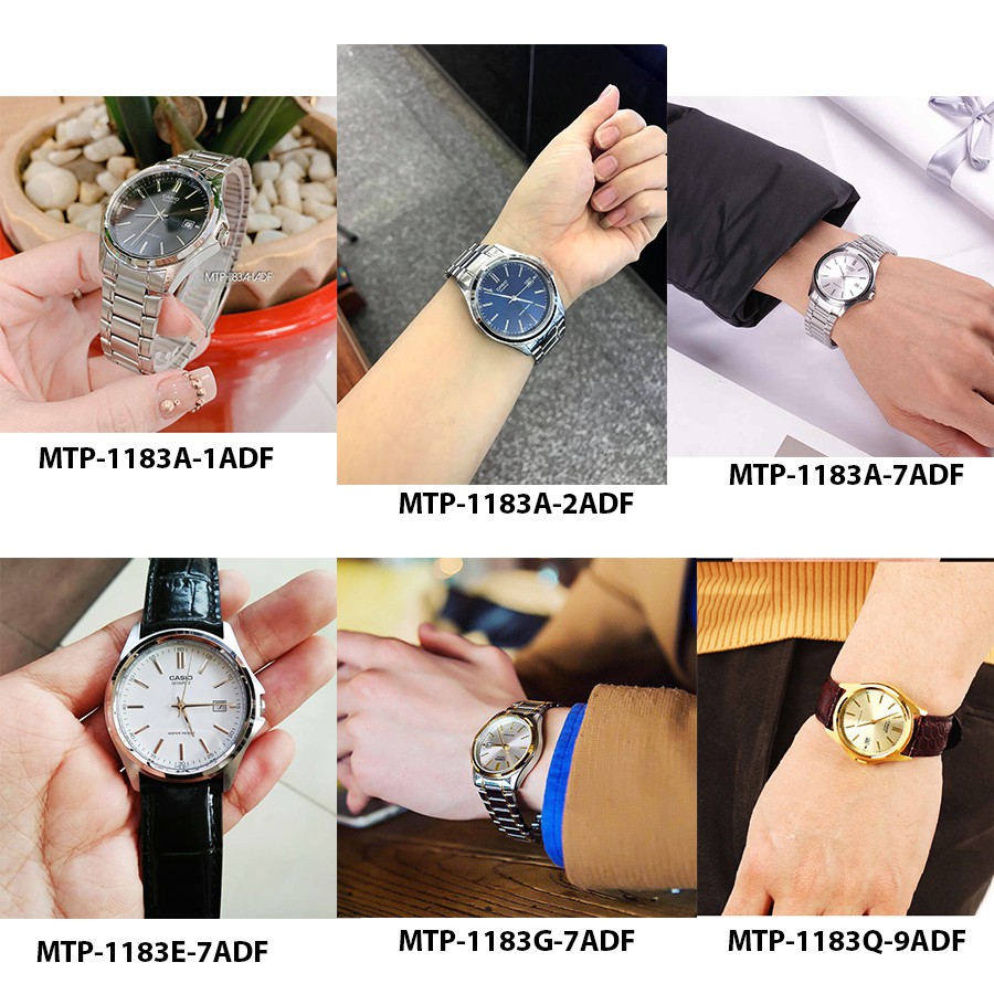 Đồng hồ nam dây da Casio chính hãng Anh Khuê MTP-1183 (7 màu sắc) MTP-1183A, MTP-118