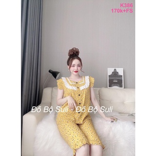Đồ Bộ Lụa Nhật Lửng Họa Tiết Dễ Thương - Đồ Bộ Suli