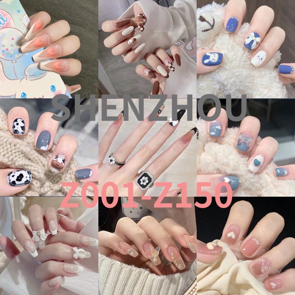 Z001-Z150 Set 24 Móng Tay Giả / Kim Cương Nhân Tạo