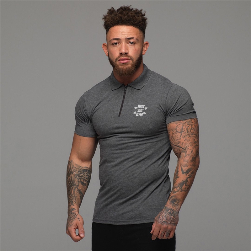 Brand New Mens Short Sleeve Polo Shirts Cotton Mens Casual Sport Polo Shirts Men Fitness Fashion Polo Shirt Men Bodybuilding