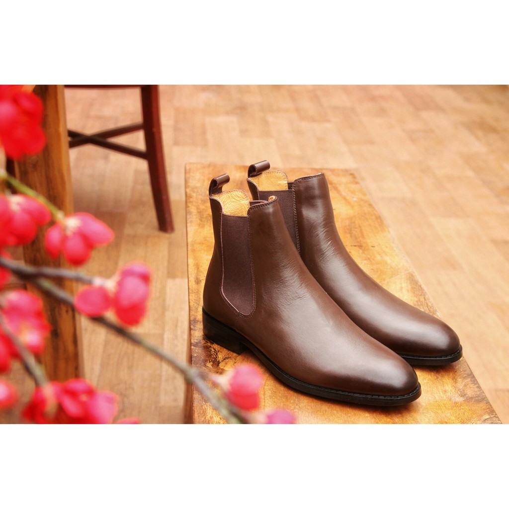 (Cao cấp) Giày Chelsea Boot Toroshoes Da Bò M801 Nâu