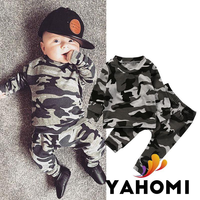 Bộ đồ dài tay hoạ tiết rằn ri thời trang cho bé trai