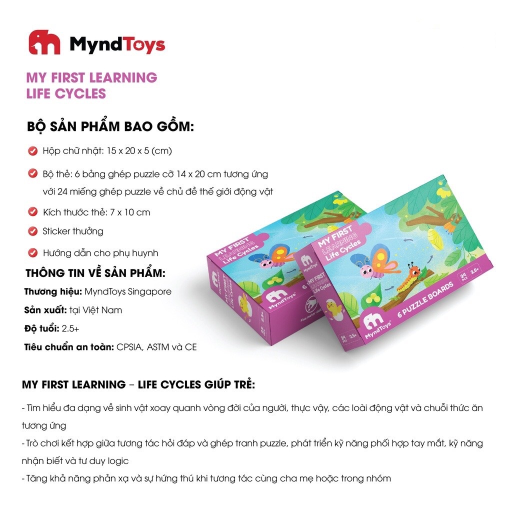 Đồ Chơi Xếp Hình MyndToys - My First Learning (Cho Bé Từ 2.5 Tuổi - Nhiều Chủ Đề)