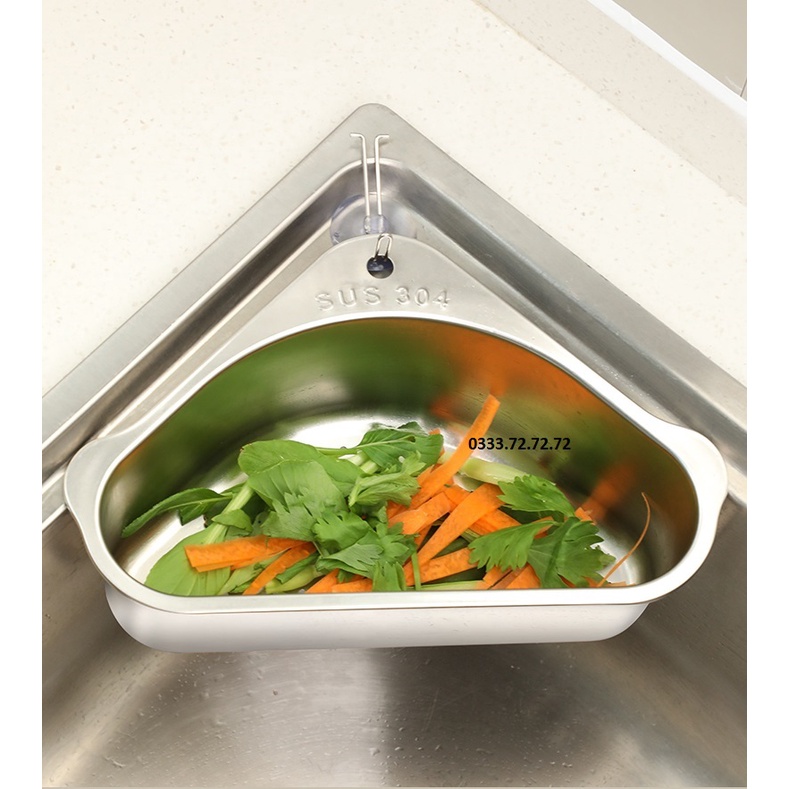Rổ thoát nước lọc rác gác bồn rửa chén thông minh đa năng, giá đựng giẻ rửa bát Inox 304
