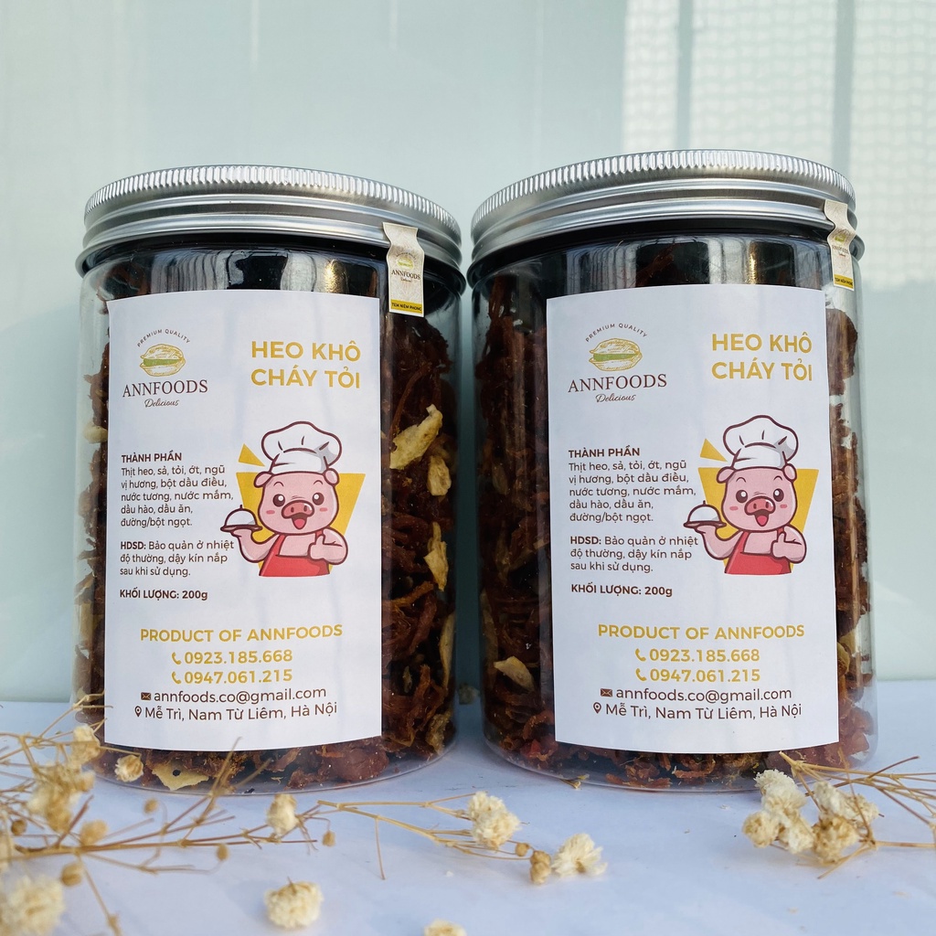 Heo Khô Cháy Tỏi Heo Khô Cháy Tỏi Xé Sợi Loại Ngon An Toàn Vệ Sinh Thực Phẩm - Annfoods | BigBuy360 - bigbuy360.vn