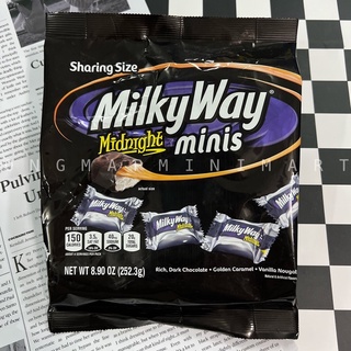 Socola MILKY WAY Minis - Midnight - Túi 252g - Socola Đen Nhân Caramel & Vanilla Nougat