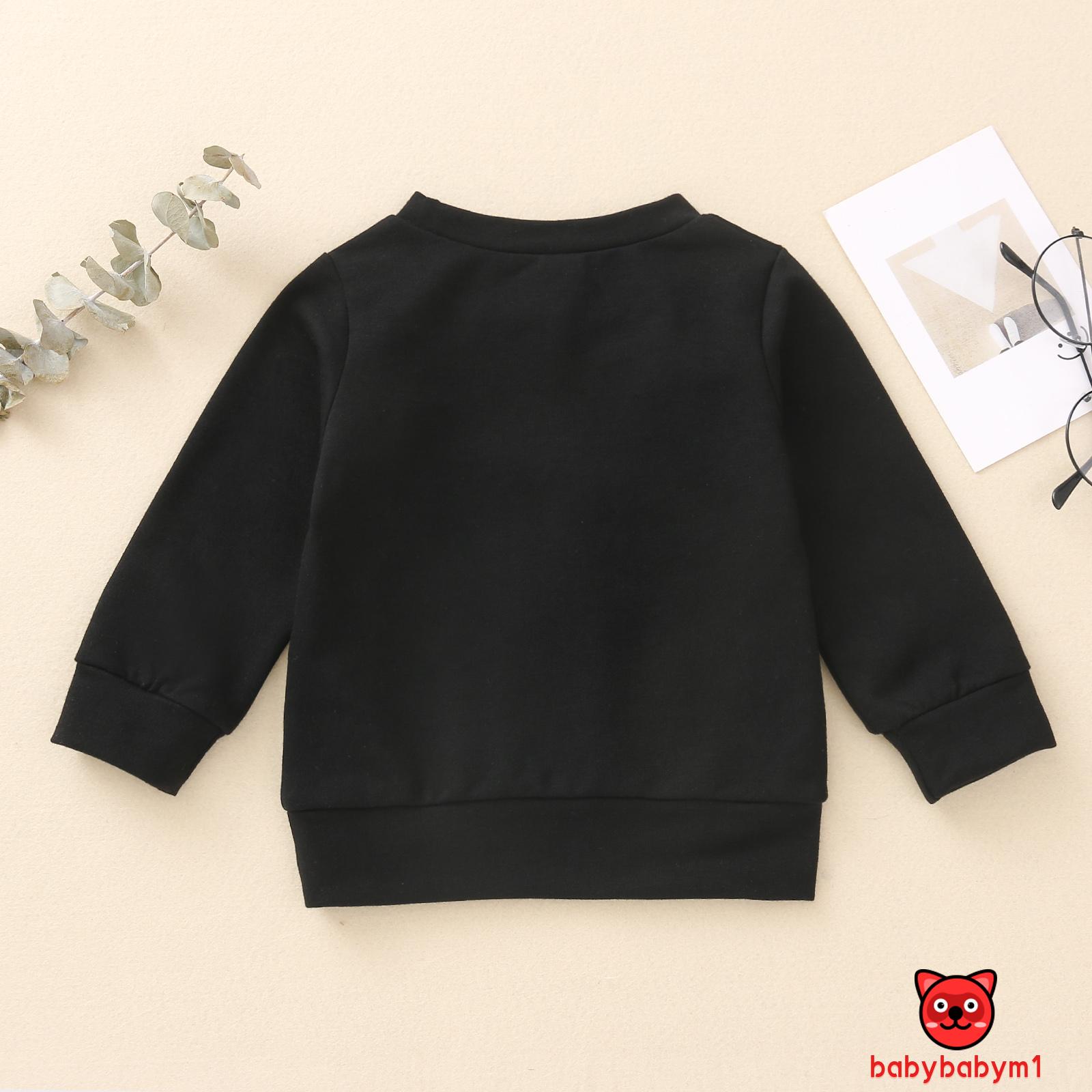 Áo Sweater Tay Dài Hoạ Tiết Chữ In Cho Bé 0-3 Tuổi 2 Màu