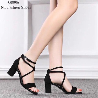 Sandal giày cao gót đế vuông dáng hàn quốc cao 7 cm ( size 36-39 )