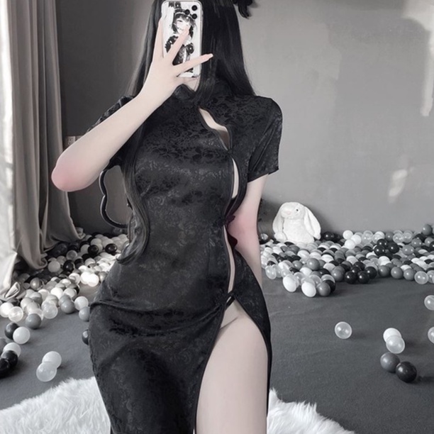 Cosplay sườn xám cô gái Trung Hoa sexy - váy ngủ cổ trang xẻ tà gợi cảm