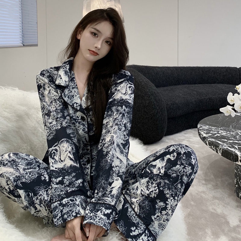Women's pajamas in 2021 spring and autumn long-sleeved Korean casual can wear household clothes, ladies' spring and autumn pajamas.