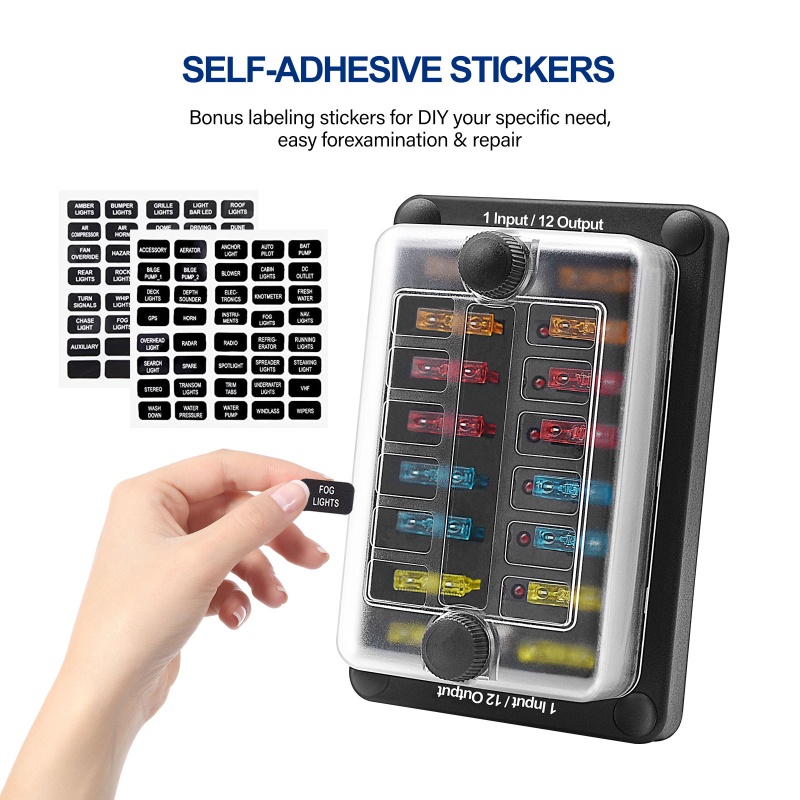 Giá Đỡ Cầu Chì 12 Chiều Có Đèn LED Và Ốc Vít Cho Xe Hơi