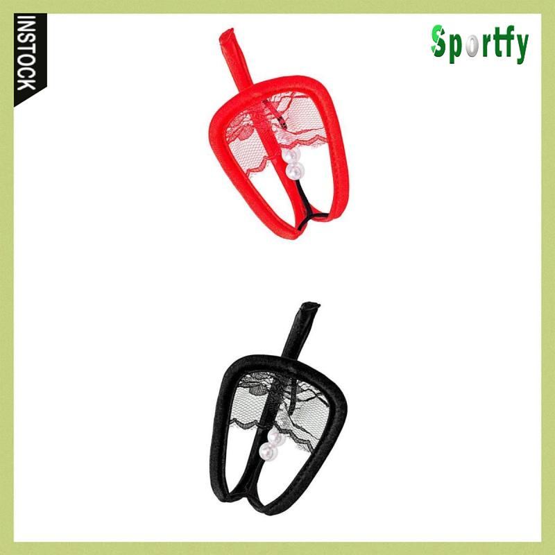 Prettyia 2 Quần Lót Dây Chữ C Sexy Màu Đỏ / Đen