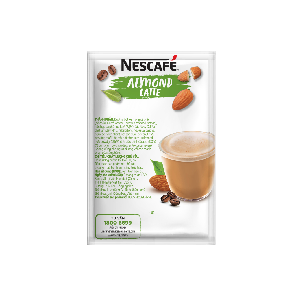 Cà phê hòa tan NESCAFÉ Latte Sữa Hạt Vị Hạnh Nhân