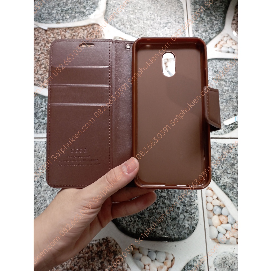 Bao da (ốp lưng nắp gập) Samsung Galaxy J7+ ( plus) j730 (J7 pro) da cao cấp, có ngăn đựng thẻ, chống xem phim tiện dụng