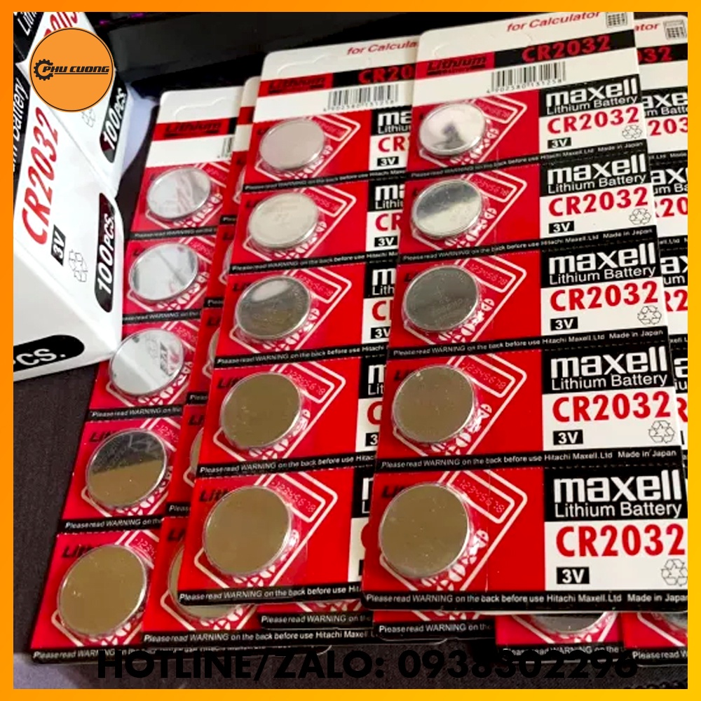 Vỉ 5 Pin CMOS Maxell CR2032 Nhật - 2032 Lithium 3v - Sản Phẩm Chính Hãng