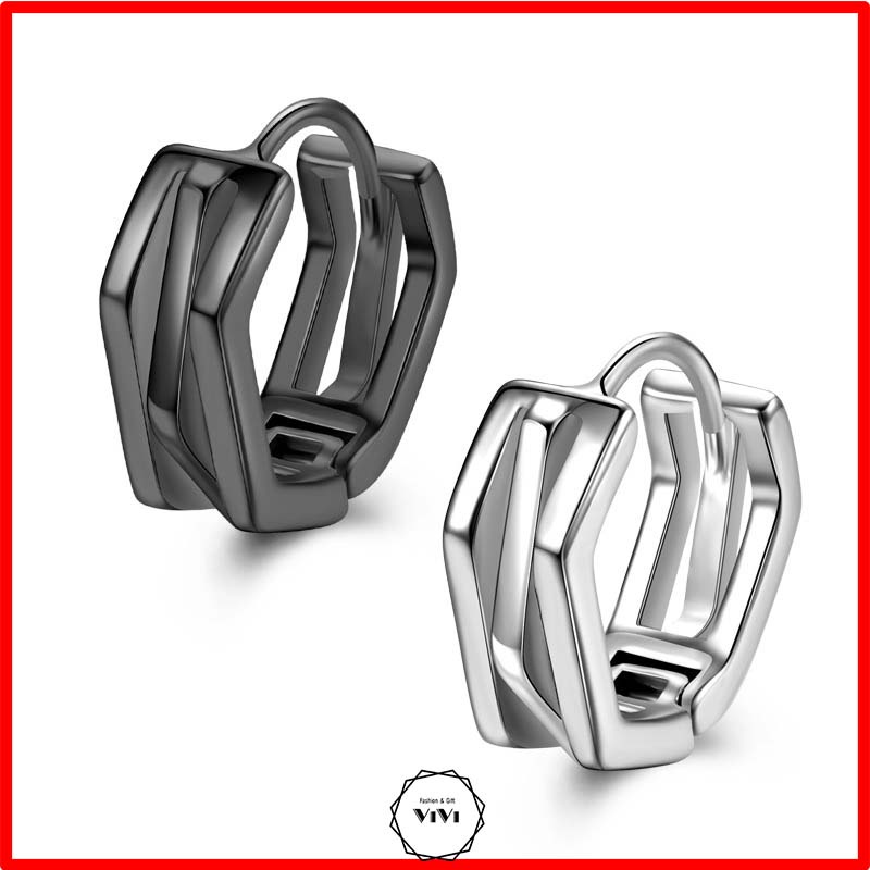 Bông tai bạc nam phong cách Trig – khuyên tai bạc ViVi_Gift