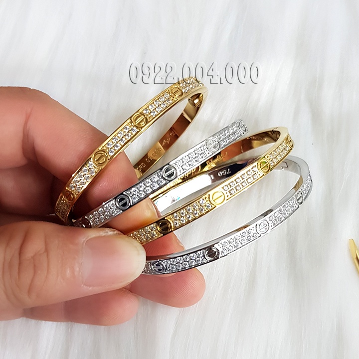 Vòng tay nữ cẩn full 2 hàng đá, vòng tay nam VZ1827.