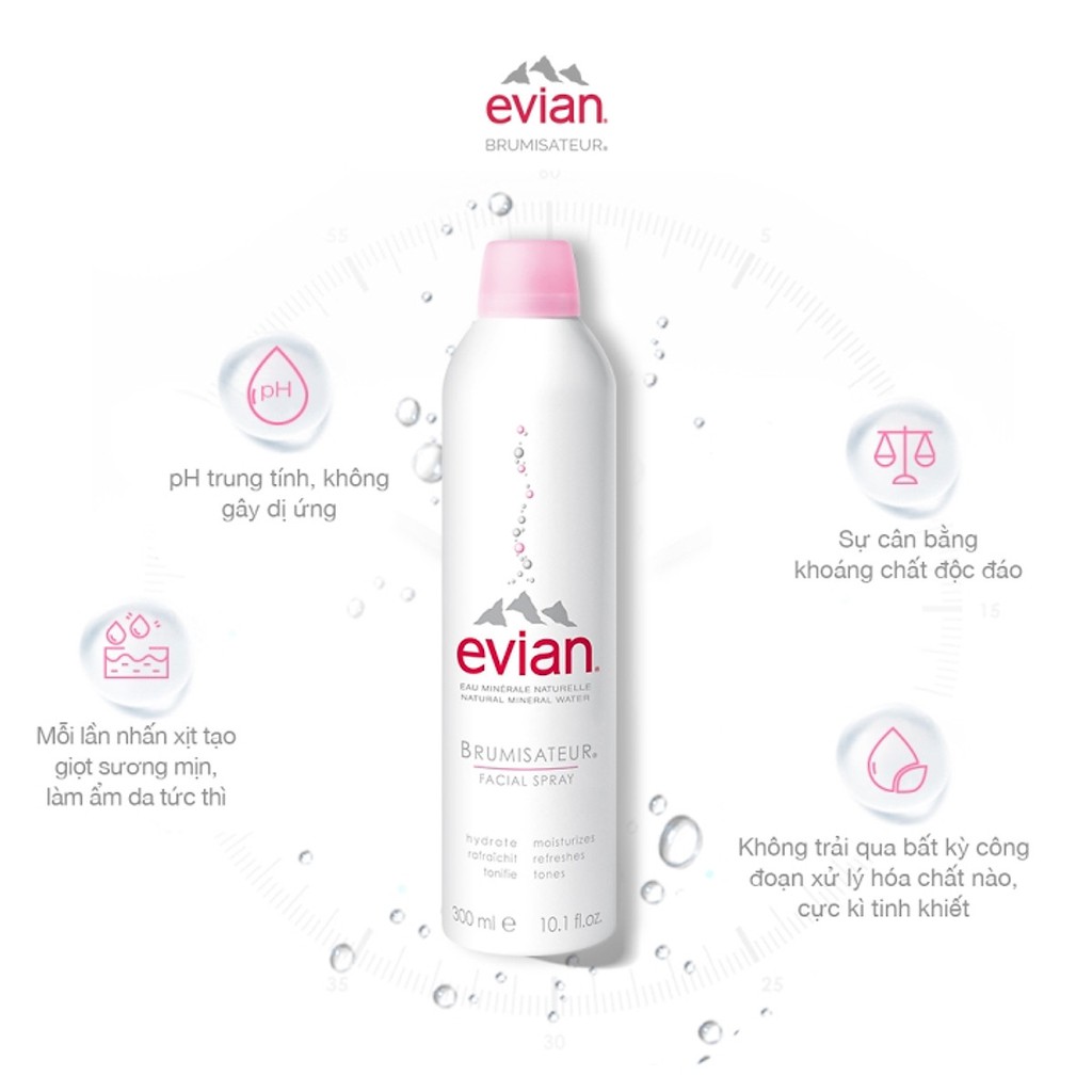 xịt khoáng cấp ẩm và làm dịu da evian® Facial Spray 50ml