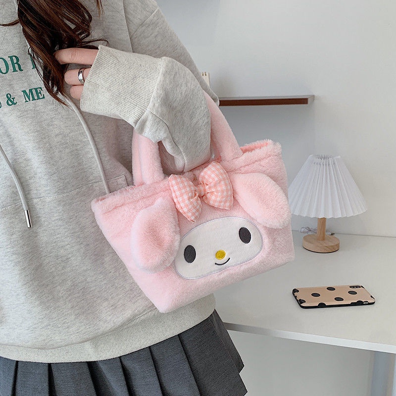 Sanrio Túi Đựng Hộp Cơm Trưa Hình Chú Chó Tai To Nhồi Bông Dễ Thương