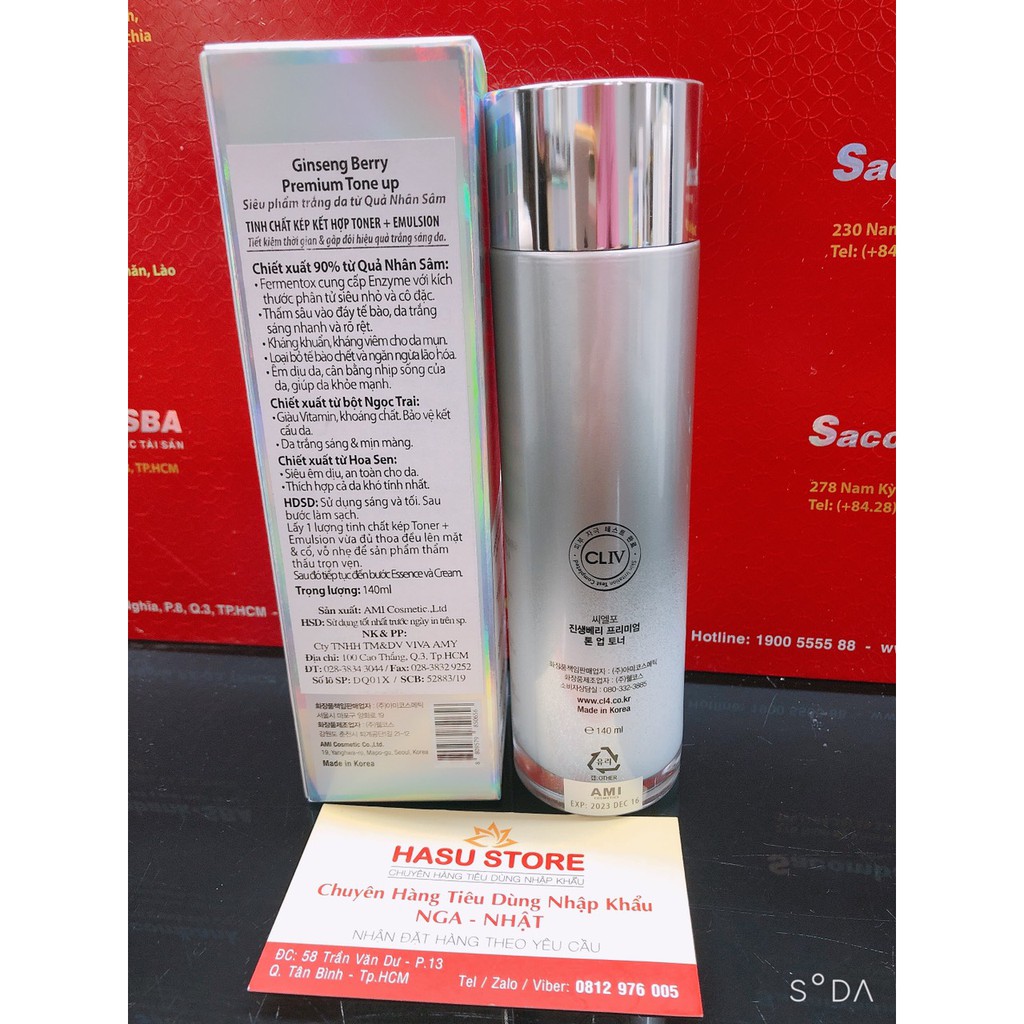 Nước hoa hồng dưỡng ẩm, cân bằng da Ginseng Berry Premium Tone up - Siêu phẩm trắng da từ Qủa nhân sâm