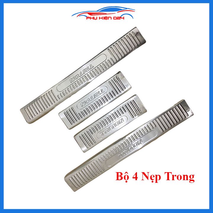 Ốp bậc cửa, nẹp bước chân Triton 2015-2016-2017-2018-2019-2020-2021 INOX chống trầy bảo vệ xe