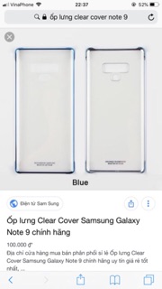 Ốp lưng clear cover cho samsung Note 8