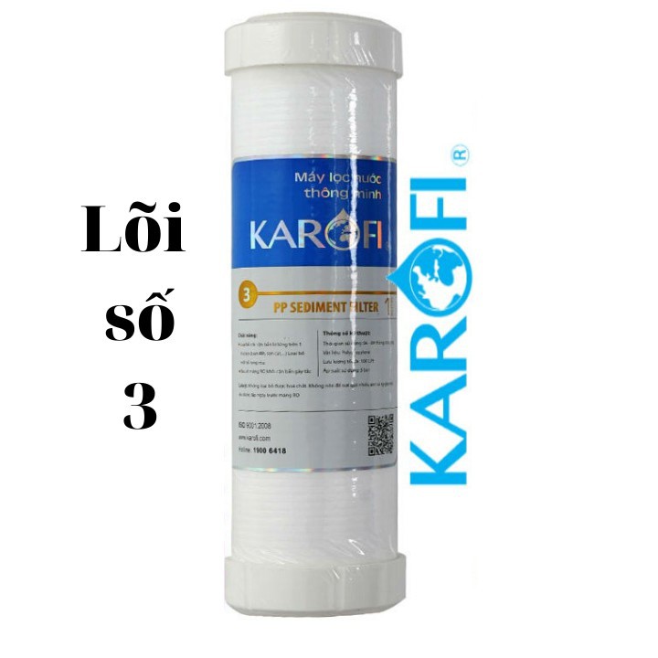 Bộ 3 lõi lọc nước số 1,2,3 Karofi chính hãng