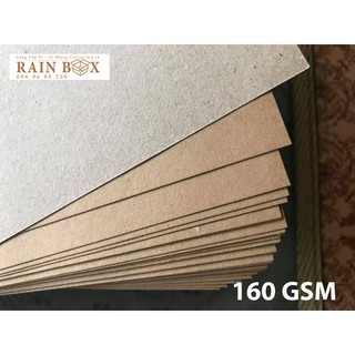 GIẦY BÌA KRAFT CỨNG 1 MẶT XÁM - 160 gsm- Combo: 10 tờ