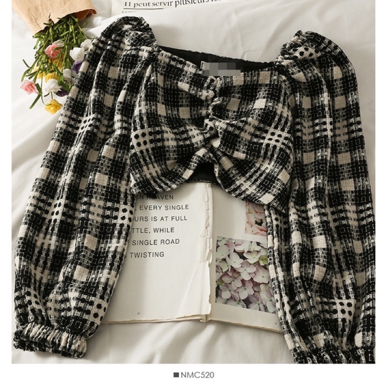 Set crop top & chân váy chất dạ - Nari set