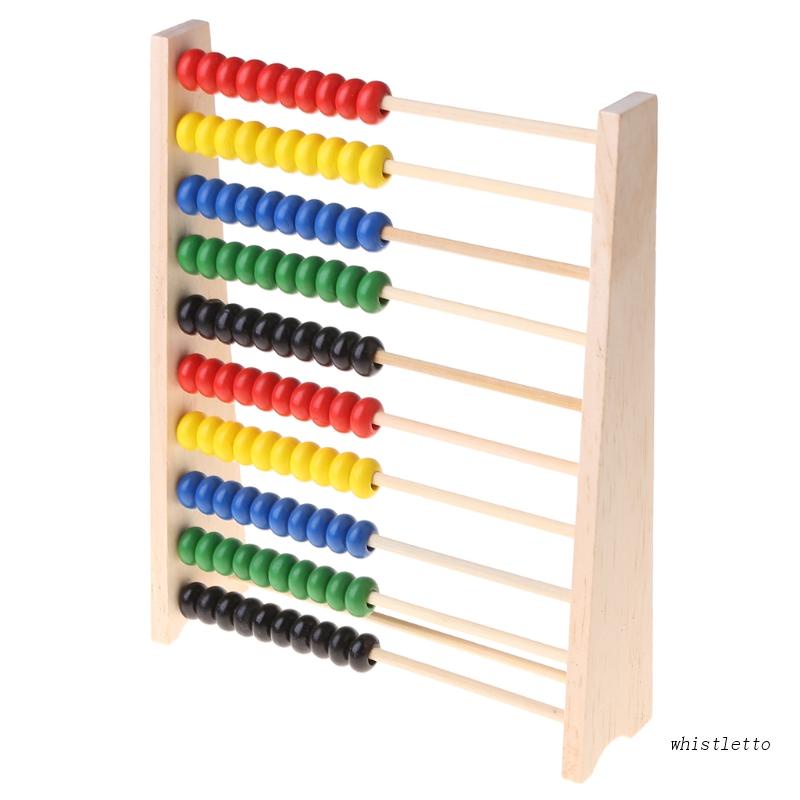 Bàn Tính 10 Hàng Bằng Hạt Nhiều Màu Sắc Dành Cho Trẻ Em Học Toán