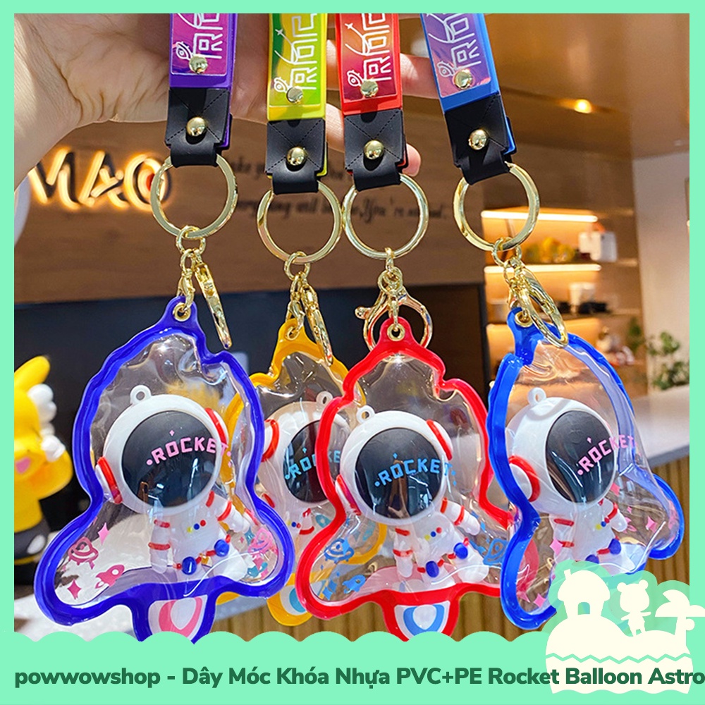 [Sẵn VN - Hỏa Tốc] Dây Móc Khóa Nhựa PVC+PE Mẫu Rocket Balloon Astronaut