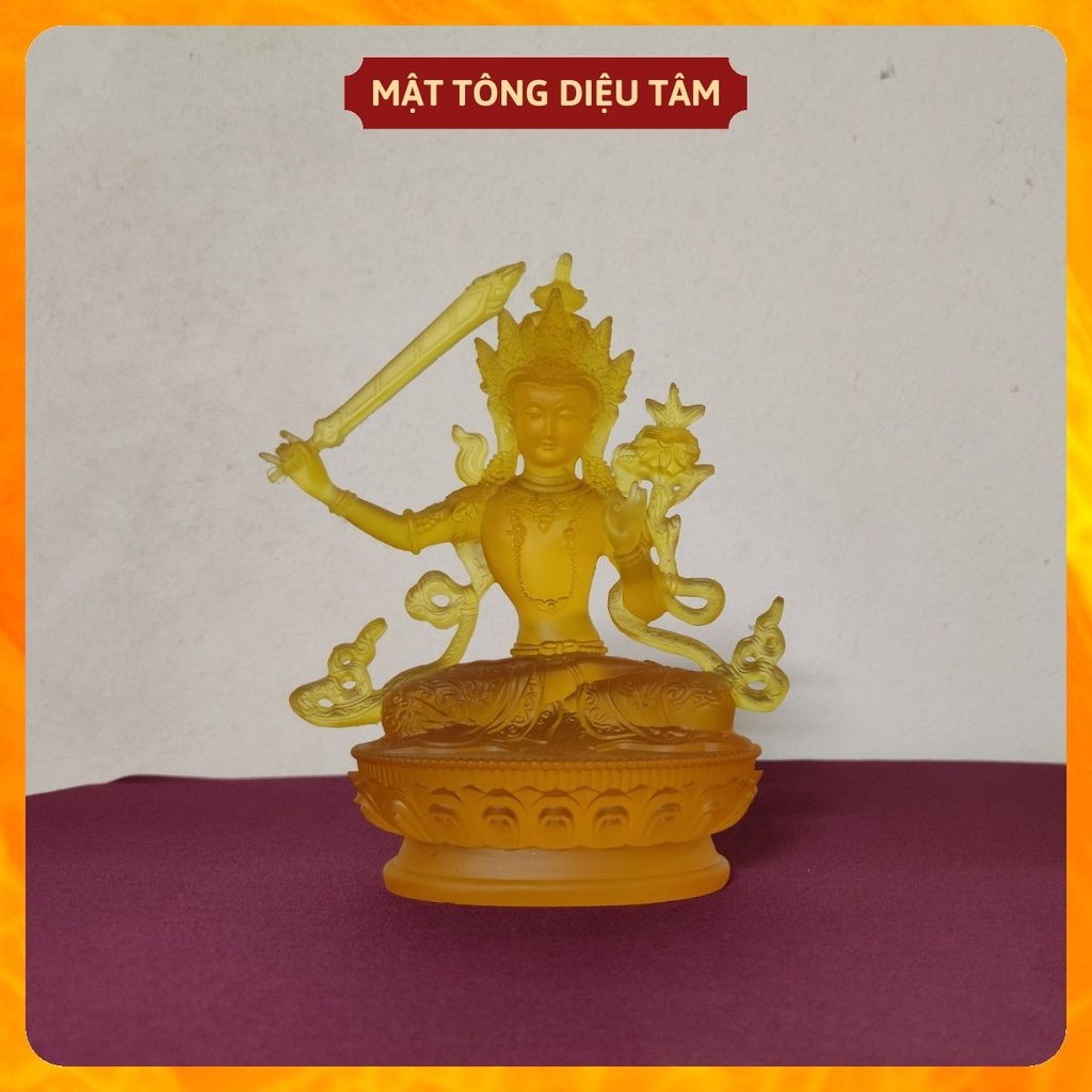 Tượng phật văn thù bồ tát lưu ly - tượng phật mật tông cao 15cm