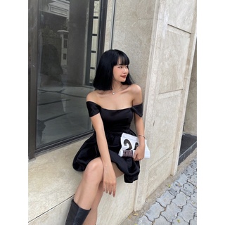 A. Đầm Xoè Cúp Bồng Đen Amelie