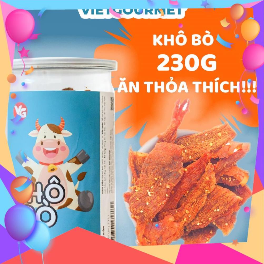 Khô bò miếng 230g loại 1 VIETGOURMET/ Thịt bò khô vị cay dai thơm/ Ăn vặt Hà Nội làm quà tặng | BigBuy360 - bigbuy360.vn
