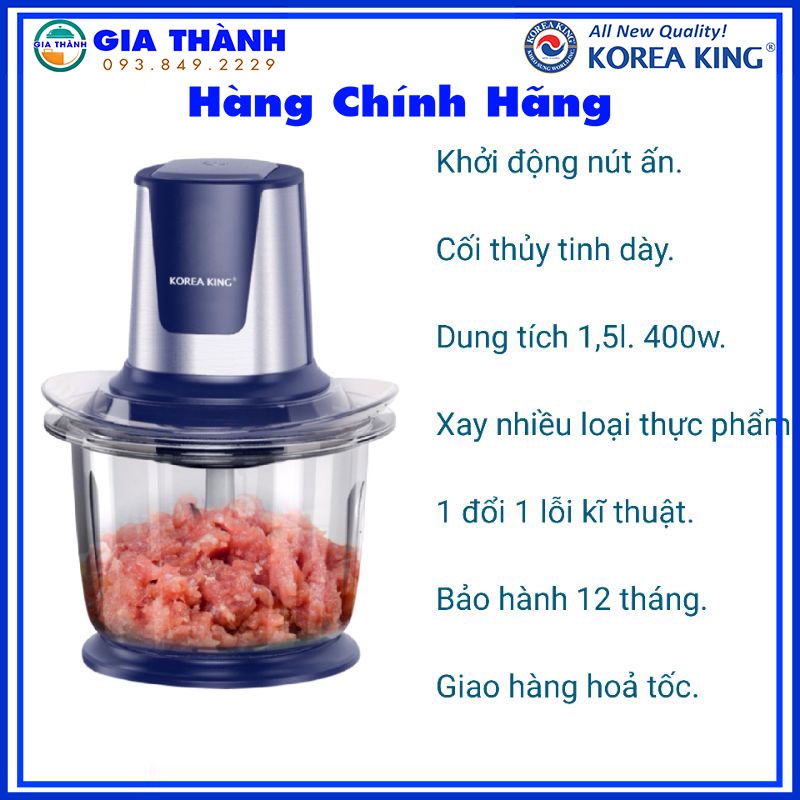 Máy Xay Thịt đa năng Korea King 1.5L Công Suất 400W -PMC-15B