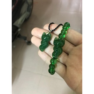 Combo Vòng tay + Vòng cổ hồ ly xanh lá hợp mệnh Hỏa, Mộc - Combo Hồ Ly đẹp