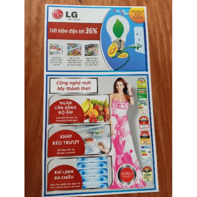 Tem dán tủ lạnh LG