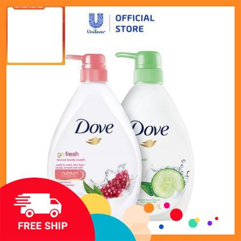 Bộ 2 Sữa tắm dưỡng ẩm Dove Hương Dưa Leo Trà Xanh VÀ Sữa tắm dưỡng ẩm Dove Hương Lựu và Chanh (550mlX2)