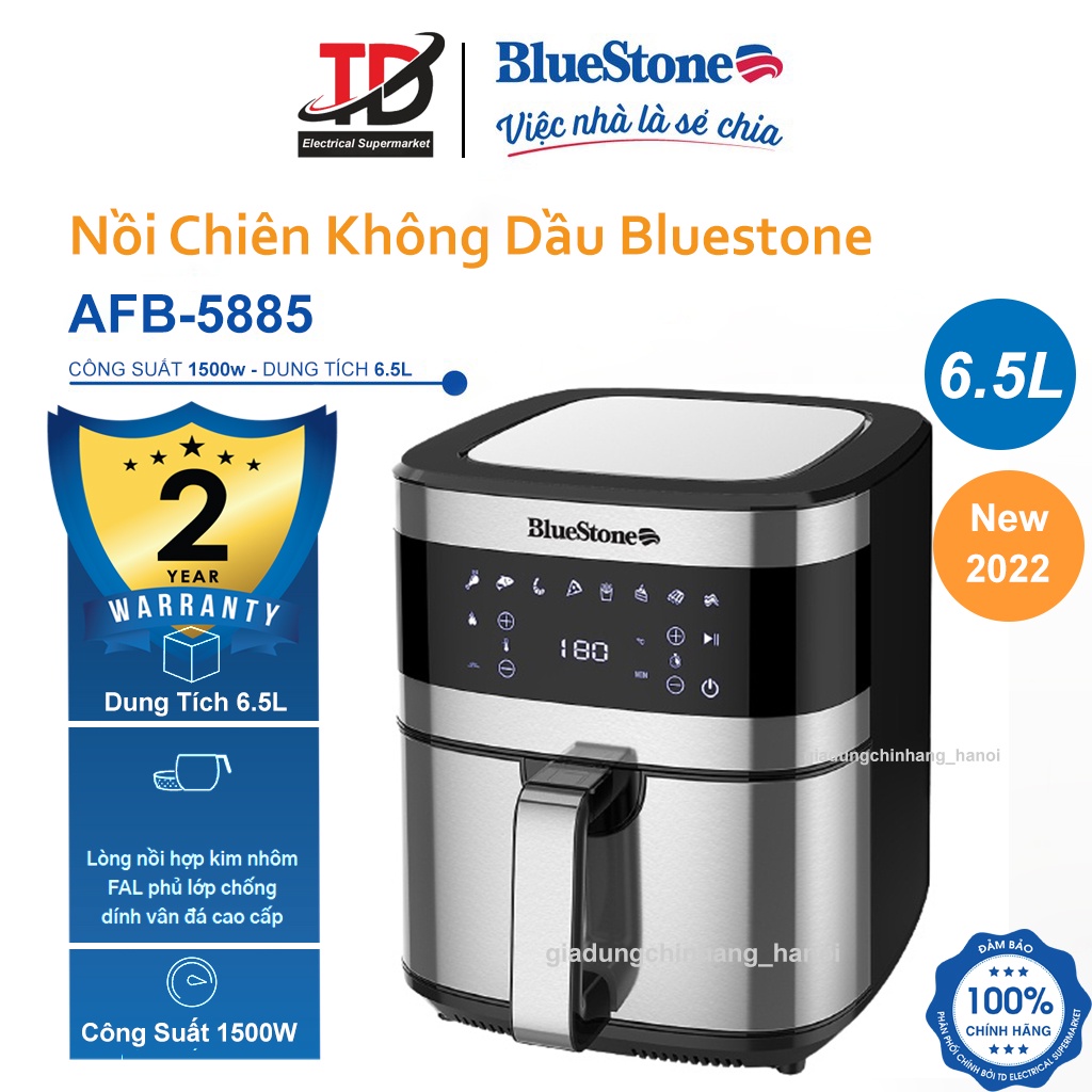 Nồi Chiên Không Dầu Điên Tử BlueStone AFB-5885, Dung Tích 6.5Lit, Bảo Hành Chính Hãng 24 Tháng