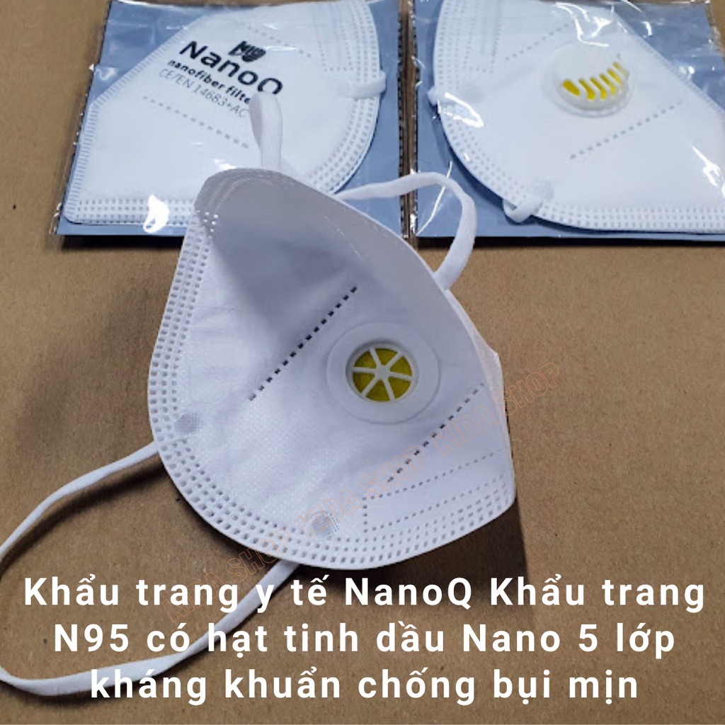 Khẩu trang y tế 5 lớp NanoQ N95 có màng lọc Nano an toàn, ngăn bụi mịn, ôm khít mặt mà vẫn thoáng đẹp