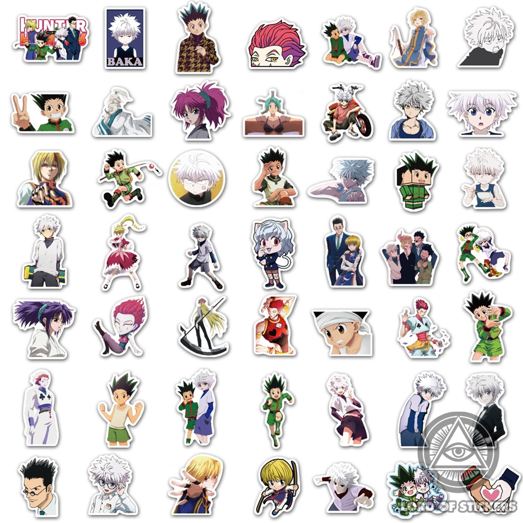 Set 100 Hình Dán Hunter X Hunter Sticker Anime Manga Chống Thấm Nước Trang Trí Mũ Bảo Hiểm, Ván Trượt, Laptop, Vali, Sổ