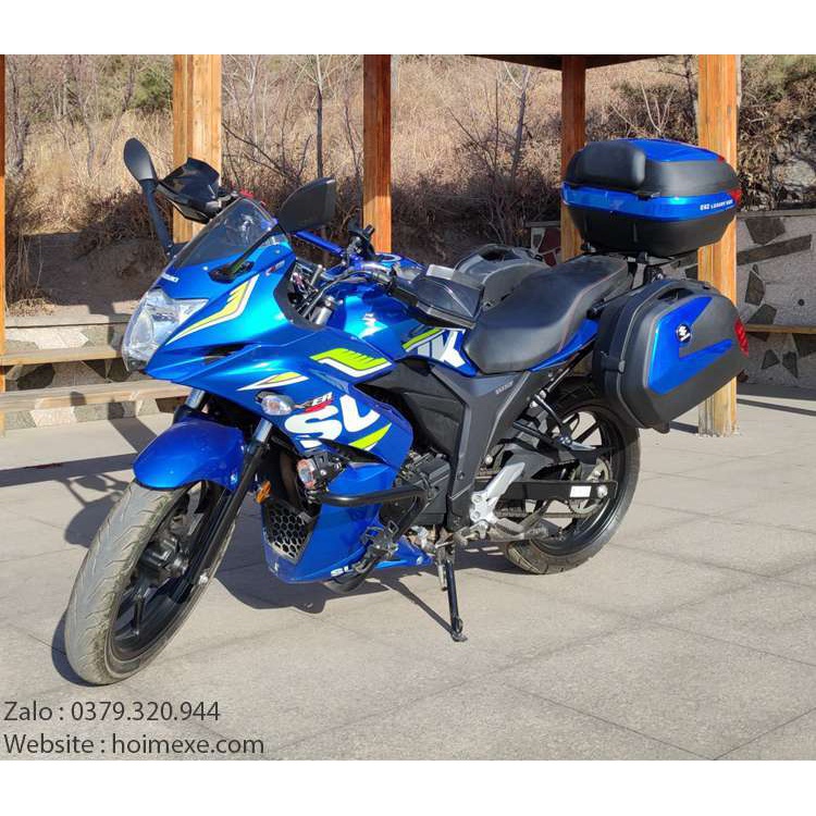 Cặp Thùng Hông Suzuki Gsx Givi Sport màu xanh + Bộ khung Givi