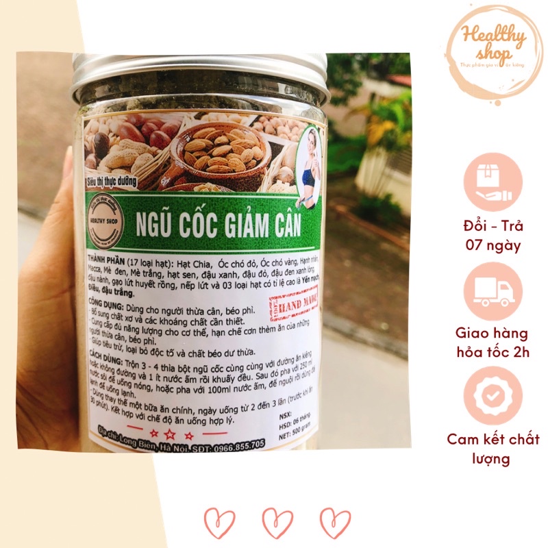 Bột ngũ cốc giảm cân cao cấp 500gr (Có giấy chứng nhận ATVSTP)- shop siêu thị  thực dưỡng