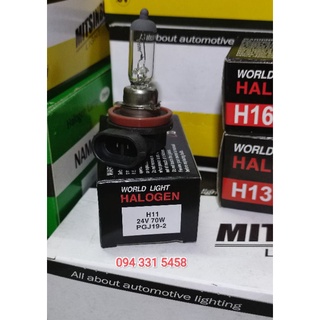 Bóng H11 24V 70W. Bóng đèn ô tô World Light. Chuyên các loại bóng đèn halogen giá sỉ
