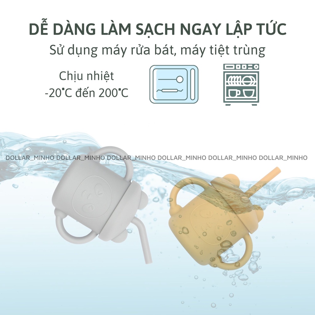 Cốc silicon tập hút tập uống an toàn cho bé Dollar Minho