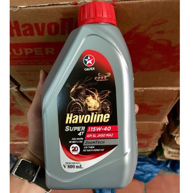 Dầu nhớt Caltex Havoline Super 4T SAE 15W-40 0.8L