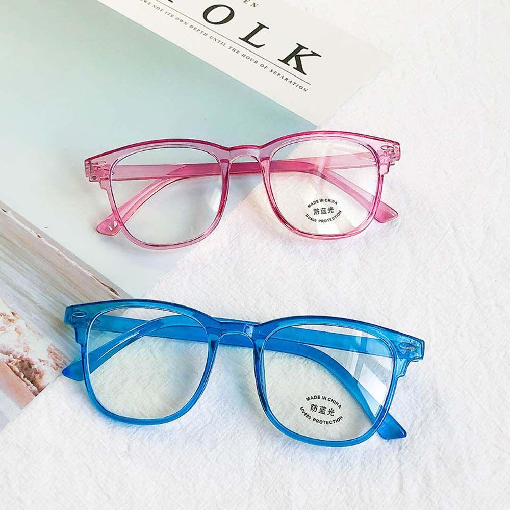 Mắt Kính Gọng Tròn Chống Bức Xạ Màu Xanh Dương Dễ Thương Cho Bé