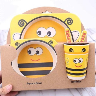 Set Bát Đĩa Sợi Tre 5 Chi Tiết